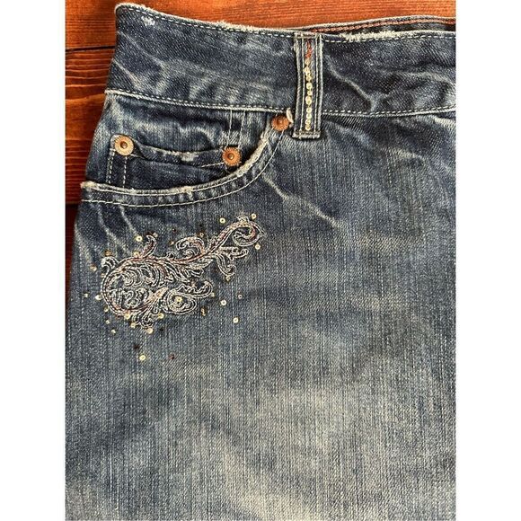 Vintage American Eagle Rhinestone Mini-Skirt Size 4 - Picture 6 of 13